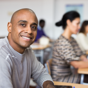 man in classroom